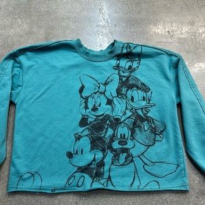 Disney Mickey and friends cropped sweatshirt